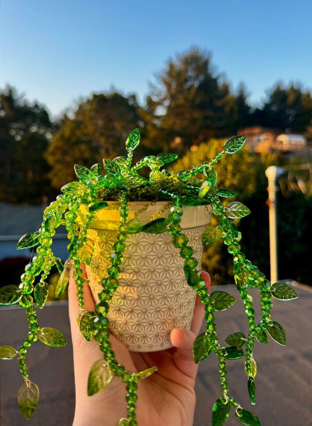 Beaded Lush Vines Forever Plant ~ 4"