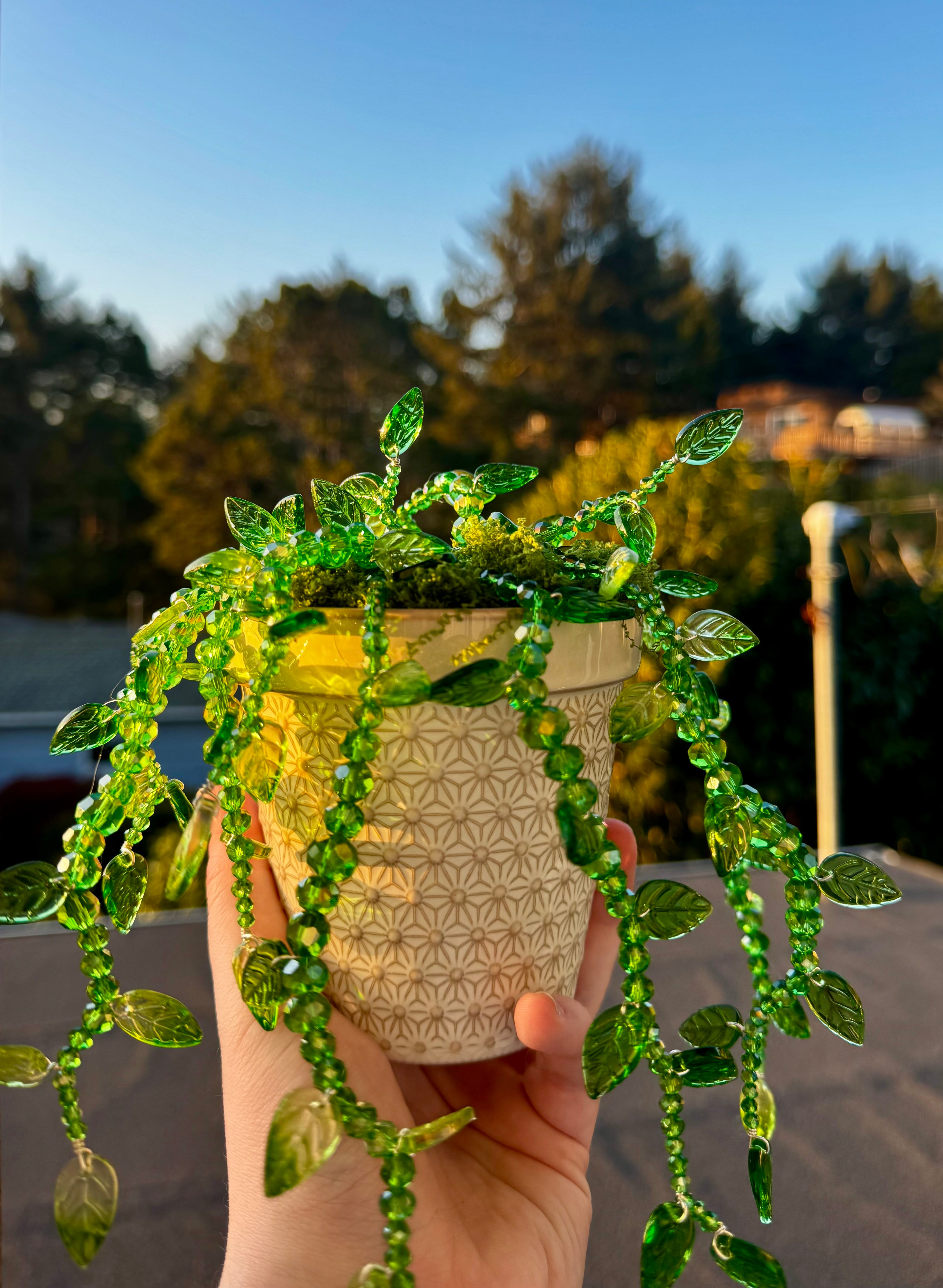 Beaded Lush Vines Forever Plant ~ 4"
